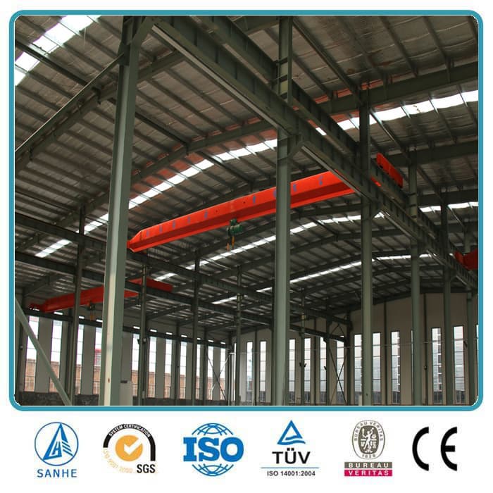Sanhe Prefabricated steel structure warehouse with crane